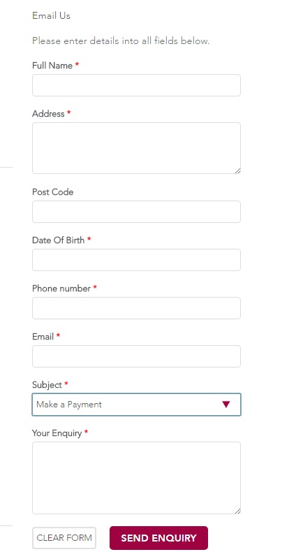 The contact form to get in touch with Buy As You View